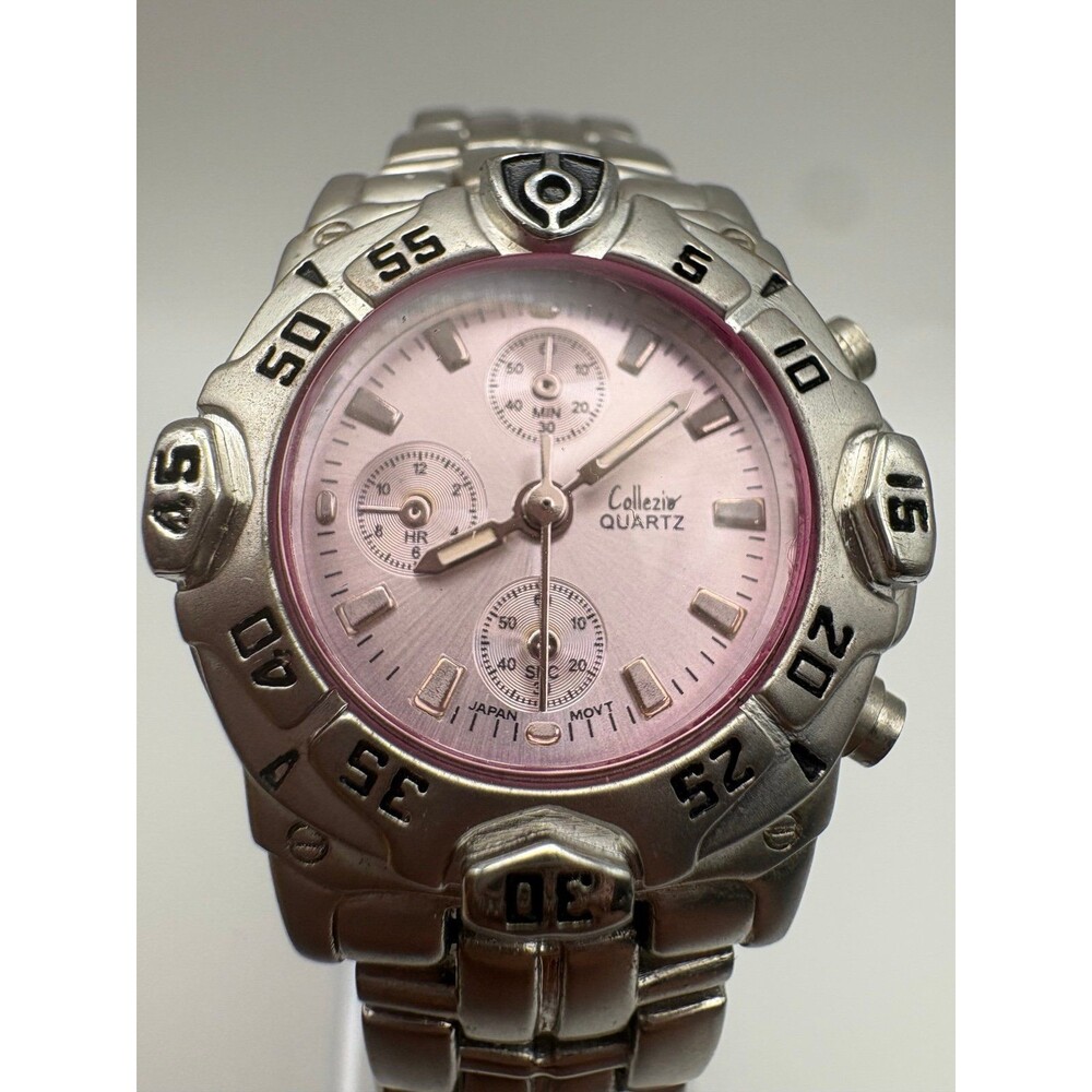 Watch Collezio Quartz Chronograph Style Watch | Pink Dial | New Battery
